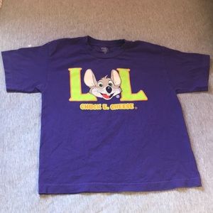 Chuck E. Cheese purple t shirt
